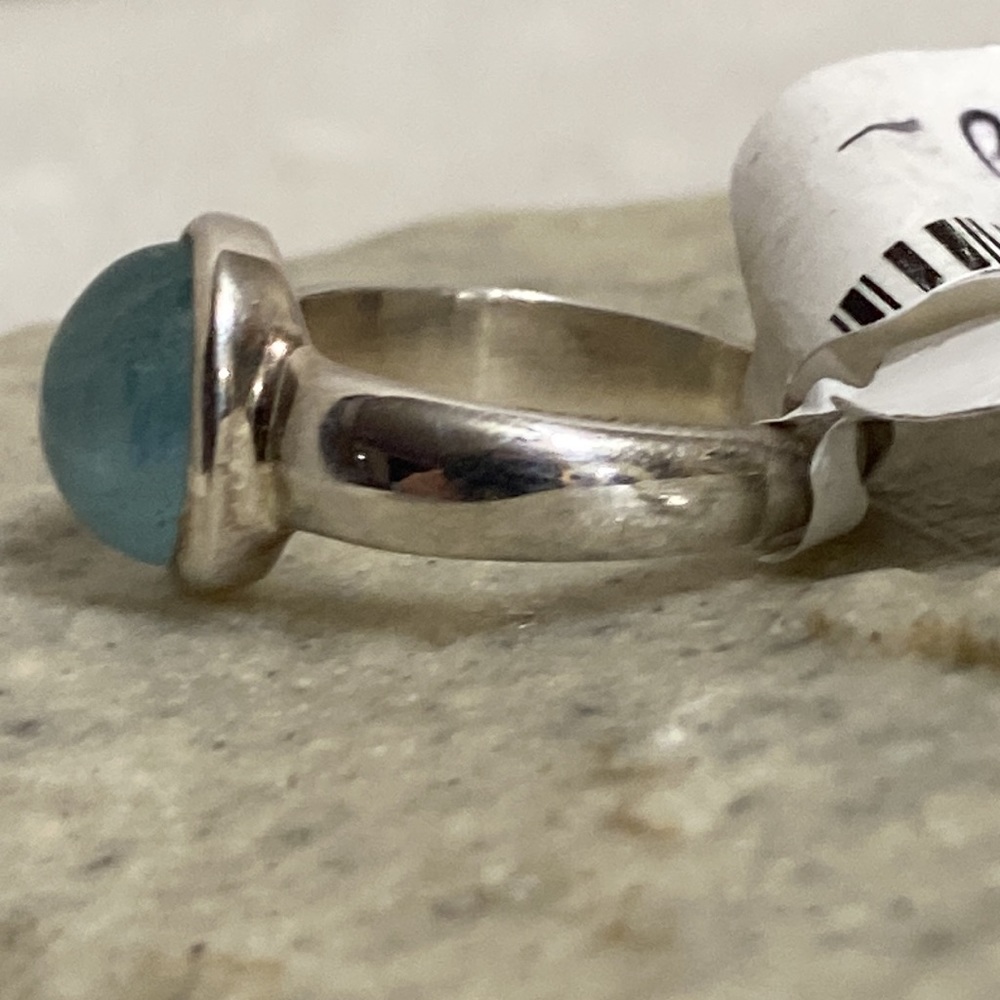 *SOLD*🆕Sterling Silver Aquamarine Cabochon Ring - Picture 5 of 9